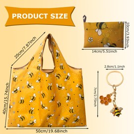 Kaslaider Foldable Reusable Shopping Bag, 50 x 68 cm Shopping Bag, Foldable Portable Large Capacity Shopping Bags, Reusable Shopping Bag, Environmentally Friendly Shopping Bags, Handbag, yellow