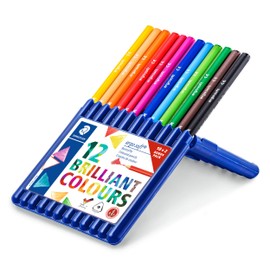 Staedtler ergosoft 157 SB12P Colouring Pencils 157, Ergonomic Triangular Shape, Intense and Bright Colours, Soft and Shatterproof Lead, Box of 12 Colours,