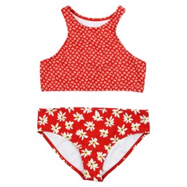 SwimZip UPF 50+ - Halter para niña pequeña (2 piezas) (varios colores), Margarita, 4 Años