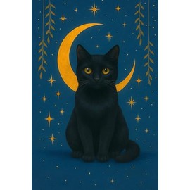 Black Cat Notebook: Cute Cat Journal Notebook, Celestial Journal, Cat Journal for Girls, Witchy Notebook, Mystical Moon, Cute Witch Stuff, Witchy ... For Women, Cat Gifts for Cat Lovers Women