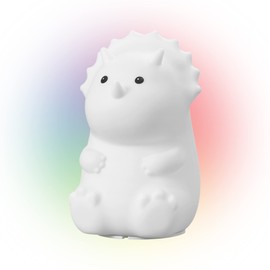 Globe Electric 13272 Terry Triceratops Multicolor Changing Integrated LED Rechargeable Silicone Night Light Lamp, White