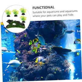 Mipcase 5Pcs Aquarium Decorations Simulation Grass Fish Tank Ornaments Premium Aquarium Accessories for Fresh Salt Water for Pet Hiding Spots and Home Decor