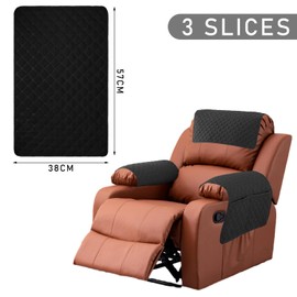 KVBUCC 1 set of 3 pieces sofa arm protector, chair arm protector, sofa chair arm cushion, recliner headrest cover, arm arm chair cover (black)