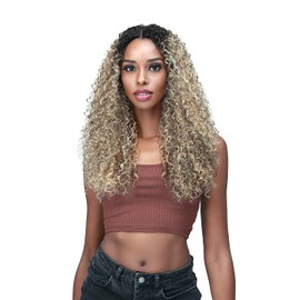 Bobbi Boss 4" HD Lace Front Long Curly Wigs for Women - MLF495 ODELIA, Soft Curly pop Synthetic Hair Wigs with Baby Hair, Natural Looking High Heat Resistant wigs (2, Dark Brown)