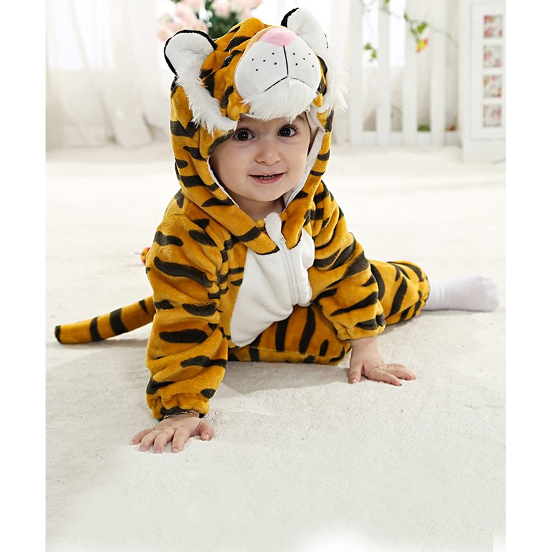 COSLAND - Mameluco unisex de franela para bebé, Tigre, 12-18