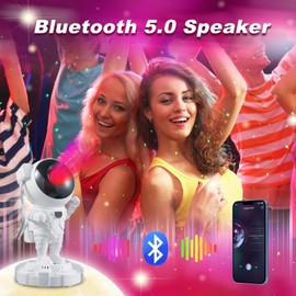 Wamnexti Astronaut Galaxy Projector, Star Night Light with Bluetooth Speaker, Nebula Galaxy Space Projector with Timer, Starry Lamp for Bedroom Home Decor, Gifts for Christmas, Birthdays