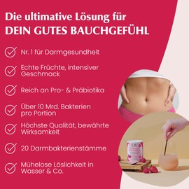 LIV Darmkur Probiotika & Präbiotika | Ashwagandha KSM-66® & 10 Mrd. Bakterienkulturen | Ballaststoffe & B-Vitamine | Unterstützung Darmgesundheit | Pflanzen- & Mineralstoffe