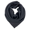 YOUR SMILE Pure Black Silk Feeling Scarf Women's Fashion Large Square Satin Headscarf (337)