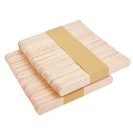 DFsucces Wooden Ice Sticks Wooden Ice Sticks Handmade DIY Materials for Making Various Arts and Works, Set of 100 (Wood Color - 5.9 x 0.7 inches (15 x 1.8 cm)