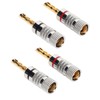 2 Pairs BFA Banana Plug 4mm Gold Plated Brass Serrated
