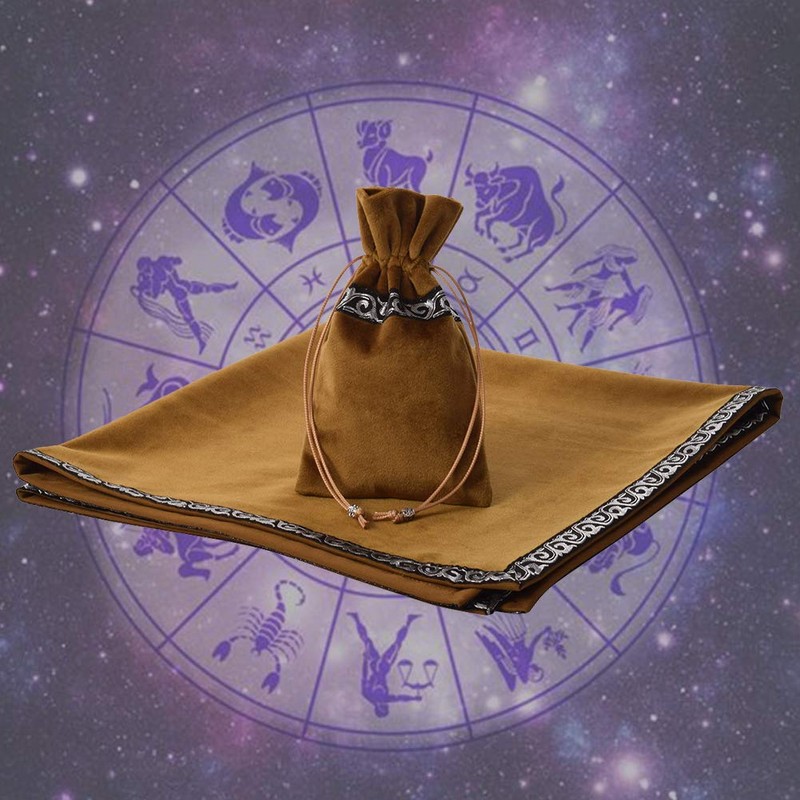 BLESSUME Altar Tarot Tablecloth Divination Wicca Velvet Cloth with Tarot