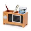 Wooden Pencils Holder Desk Organizer with Perpetual Calendar