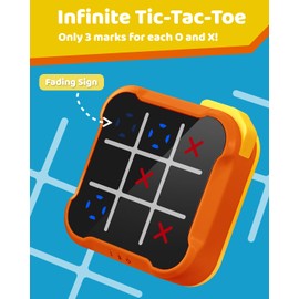Hynuwa Tic Tac Toe Bolt Game, Electronic 4-in-1 Portable Handheld Puzzle Game for Educational Family Fun and Road Trips for Kids and Adults