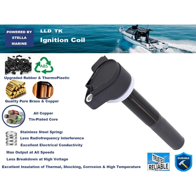 4 Pack Ignition Pencil Coil for Mercury 75 80 90