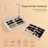 Frebeauty 16-Slot Sunglass Organizer Box,2 Layer Velvet Sunglasses Holder
