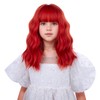 Girls Dark Red Wig Kids Short Red Wig with Air