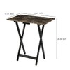 Linon Home Decor Tray Table Set, Faux Marble, Brown