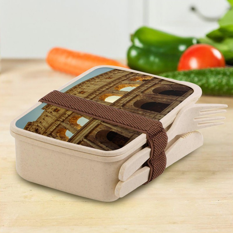 Fabulous Lunch Box with Cutlery White - Ancient Rome/Colosseum Under