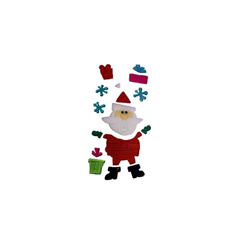 Christmas Reusable Gel Window Clings, Jolly St. Nick Among Blue