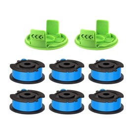 CDIYTOOL Greenworks G24LT Trimmer Spool 16ft Long 1.65mm Diameter Fits Greenworks 24V Grass Trimmer G24LT G24LTK2 G24LT30M G24LT30MK2 (6 Spools + 2 Caps)