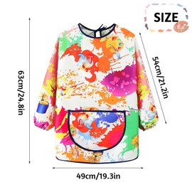 Taozoey Painting Apron, Painting Apron School, Painting Coat Child 6-12 Years with Pockets, Adjustable and Reusable Cooking Apron for Crafts, Painting, Baking, Cooking, Girls and Boys, multicoloured
