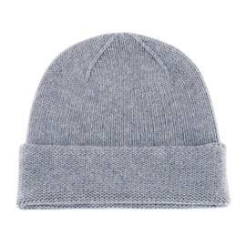 Shorts of Hawick Men's 100% Cashmere Beanie Hat - Light Gray - Made in Scotland by Love Cashmere