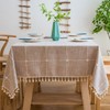 Pahajim Tablecloth Small Modern Simple Tablecloth Tassel Tablecloth Cotton Linen