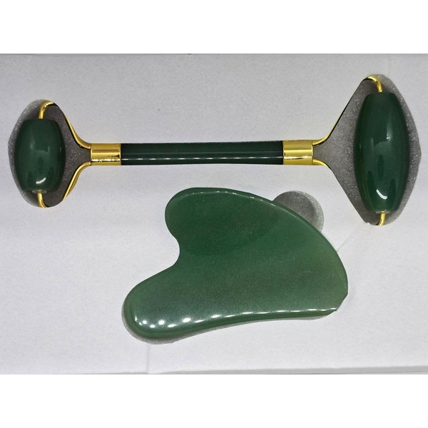 Jade Roller Gua Sha Set，Natural Face Roller Skin Care Tools