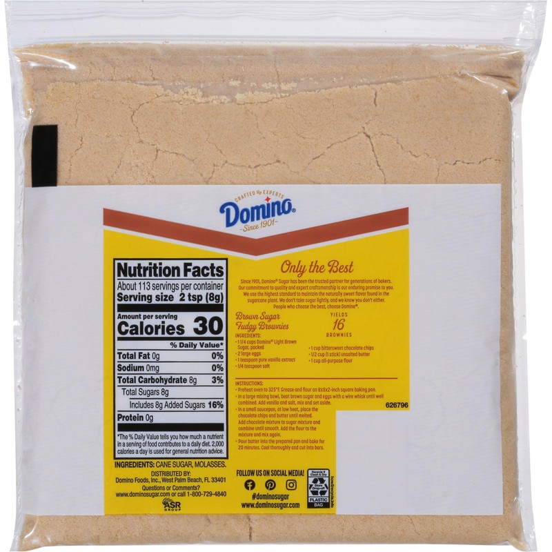 Domino® Light Brown Sugar, 2 lb Zipper Bag Domino® Brown