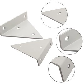 Pack of 2 Hidden Shelf Brackets, Shelf Brackets, Triangle Shape, Metal Shelf Brackets, Hidden Floating Heavy Duty Shelf Brackets for Wall Mounting, Stable Load Capacity, 13 x 14 cm (White)