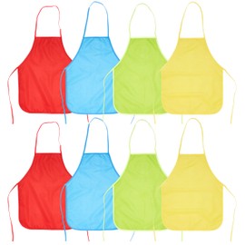 THE TWIDDLERS - 8 Kids Waterproof Aprons, Adjustable & Washable for Cooking, Baking, Painting & Crafts, Children's Apron in Assorted Colours