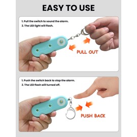 ROTOPATA Personal Safety Alarm Keychain for Women, Rechargeable 130DB Loud Emergency Self Defense Key Chain Siren with LED Strobe Light for Elderly Traveling College Essentials (Black & Orange)