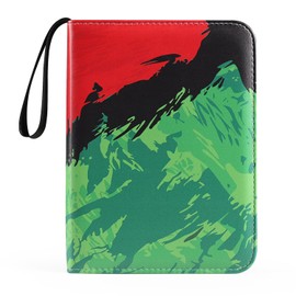 VEELAM 4 Pocket Card Binder, 3-Ring Trading Card Binder with Zipper for 400 Cards Collection, Red Green