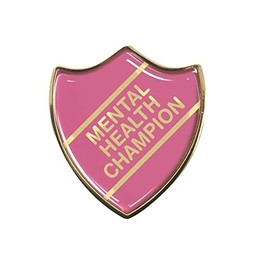 Mental Health Champion Pink School Shield Badge