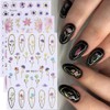 Flower Nail Stickers, Summer Nail Decals 3D Self-Adhesive Ocean Seahorse