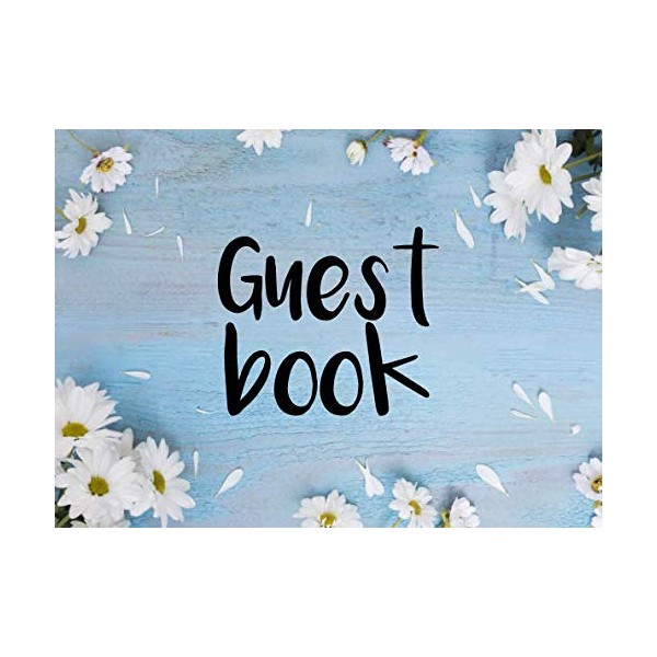 Guest Book: Daisies and Wooden Rustic Chic - Visitors Book