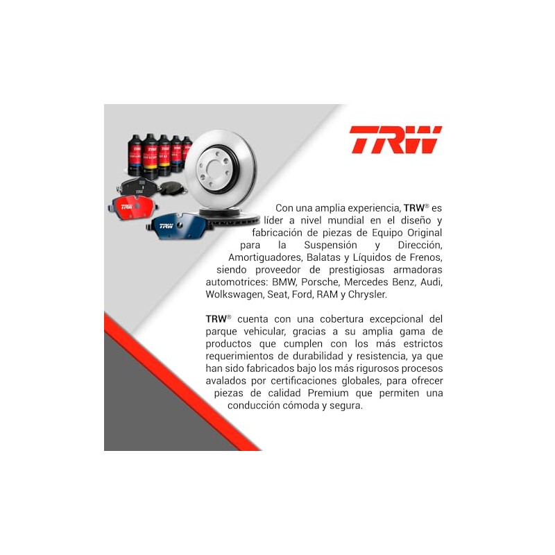 TRW Balatas Cerámicas Delanteras Compatible con FORD RANGER L4 2.3L