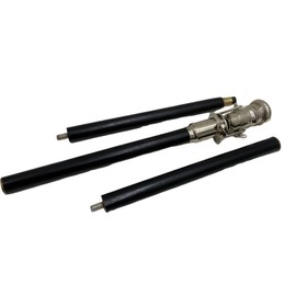 Handmade Wooden Cane Foldable Walking Stick Handle Collectible 39'' Long Wood Cane with Silver Finish Telescope Vintage Handle Victorian Telescope