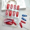 24Pcs Independence Day Press on Nails Medium Coffin Fake Nails