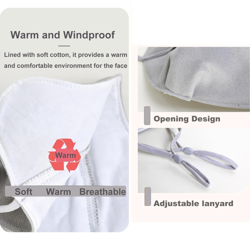 YUANST 2Pcs Winter Face Mask, Warm Windproof Face Cover, Balaclava