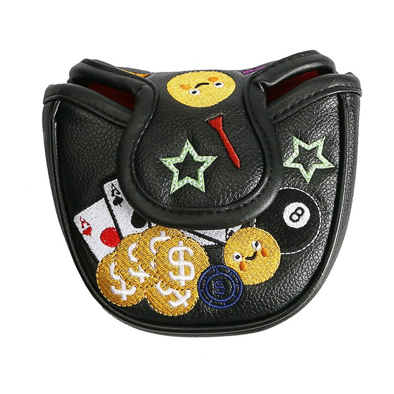 Golf Headcover Putter Cover Magnetic Closure Mallet Odyssey 2 Ball