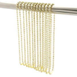 Shower Curtain Long Hooks, Shower Curtain Rings 12pcs, 55inch/140cm, spa-Quality Look - Gold