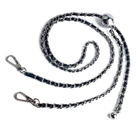 Chain Strap Adjustable Shoulder for Crossbody Bag Replacement 120 CM (Black/Silver)