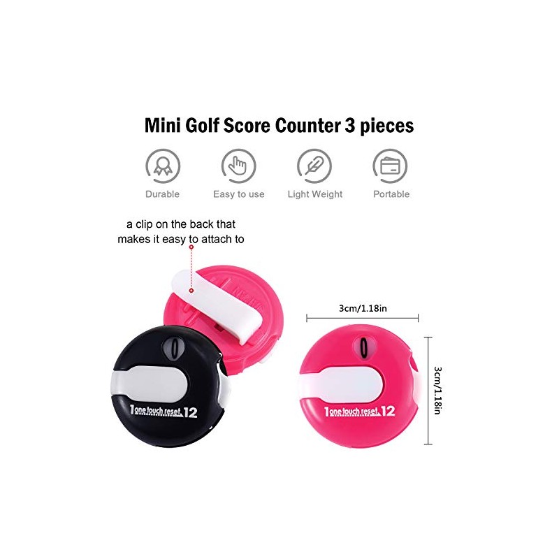 Frienda 6 Pack Golf Stroke Counter Clicker, Mini Score Counter,