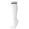COUVER Unisex Navy Stripe on White Soccer/Sport/Athleticm Knee High Socks,