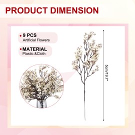 PATIKIL Artificial Flowers, 9pcs European Fake Flowers DIY Bouquet Fake Floral for Home Garden Kitchen Decor Wedding Party Decoration Champagne