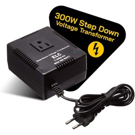 ELC 300-Watt Voltage Converter - Step Down - 220v to 110v / 240v to 120v Travel Power Converter - for Hair Straightener, Hair Dryer, Laptops and Chargers, CE Certified [3-Years Warranty]