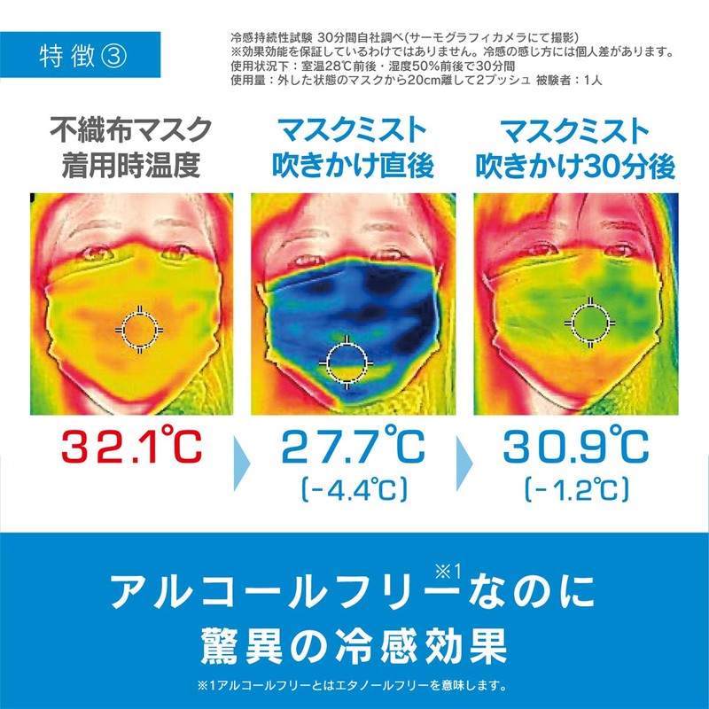 Freeze Tech Mask Cool Mist Deodorizing Antibacterial Cool Feel Alcohol