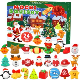 Advent Calendar 2024,24 Days Mochi Squishy Christmas Countdown Calendar Mochi Squishy Stress Relief Toys for Kids Girls Boys Teens Toddlers Christmas Party Favor Gifts