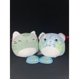 KellyToy Squishmallow 5" FlipaMallow Chase Cat & Lindsay Cheetah RARE NWT REVERSIBLE